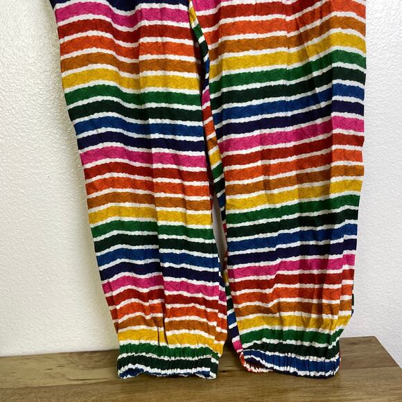 FARM Rio Anthropologie Rainbow Pants Womens Large Muilticolor Striped Jogger - Picture 6 of 11